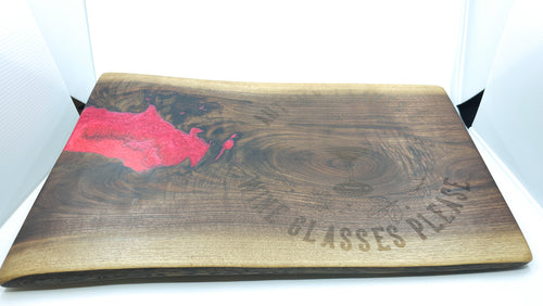 Autumn Leaves & Wine Glasses Please Walnut Chopping Board - UnderCity Lasers