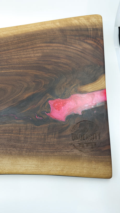Autumn Leaves & Wine Glasses Please Walnut Chopping Board - UnderCity Lasers