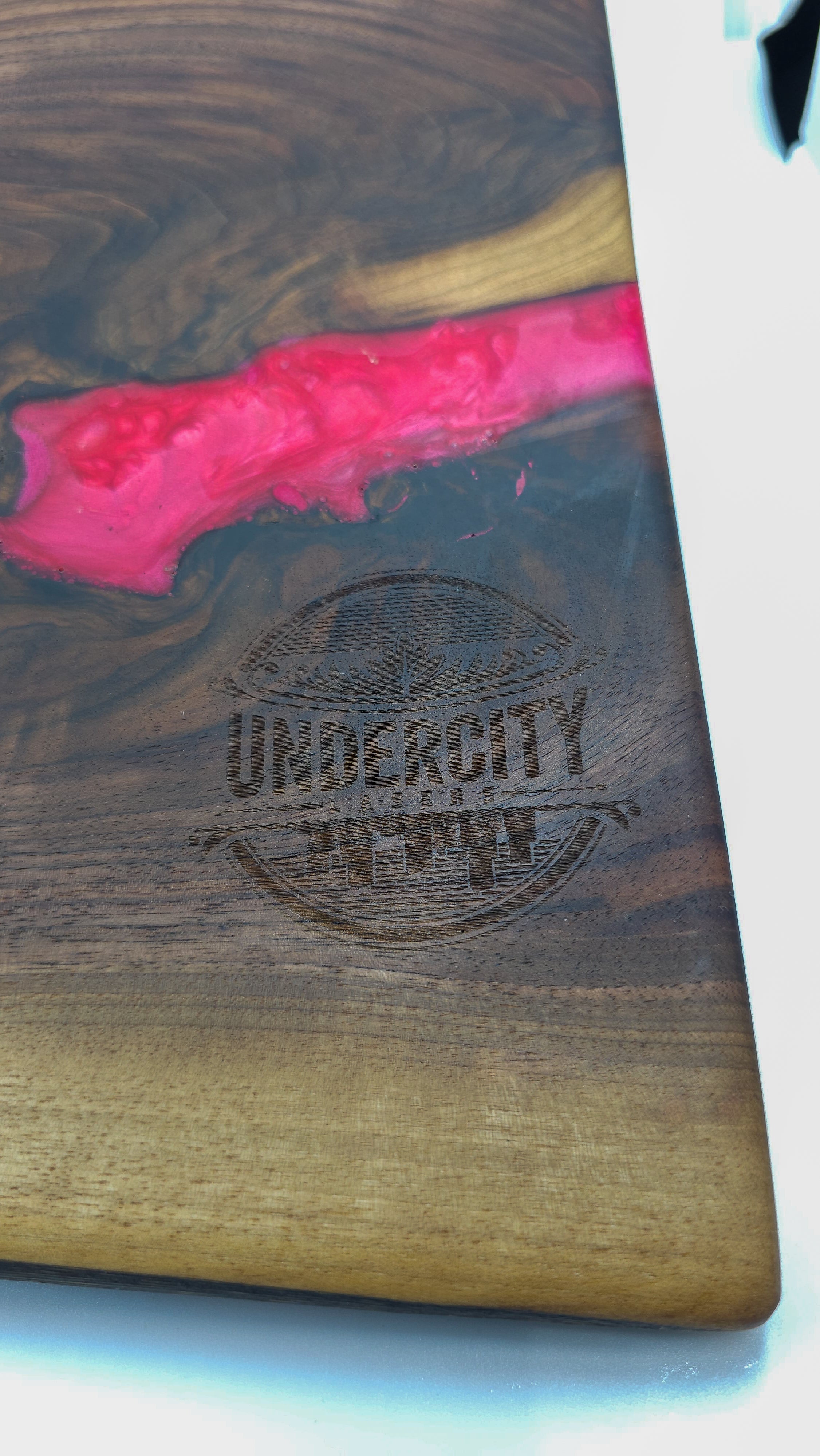 Autumn Leaves & Wine Glasses Please Walnut Chopping Board - UnderCity Lasers