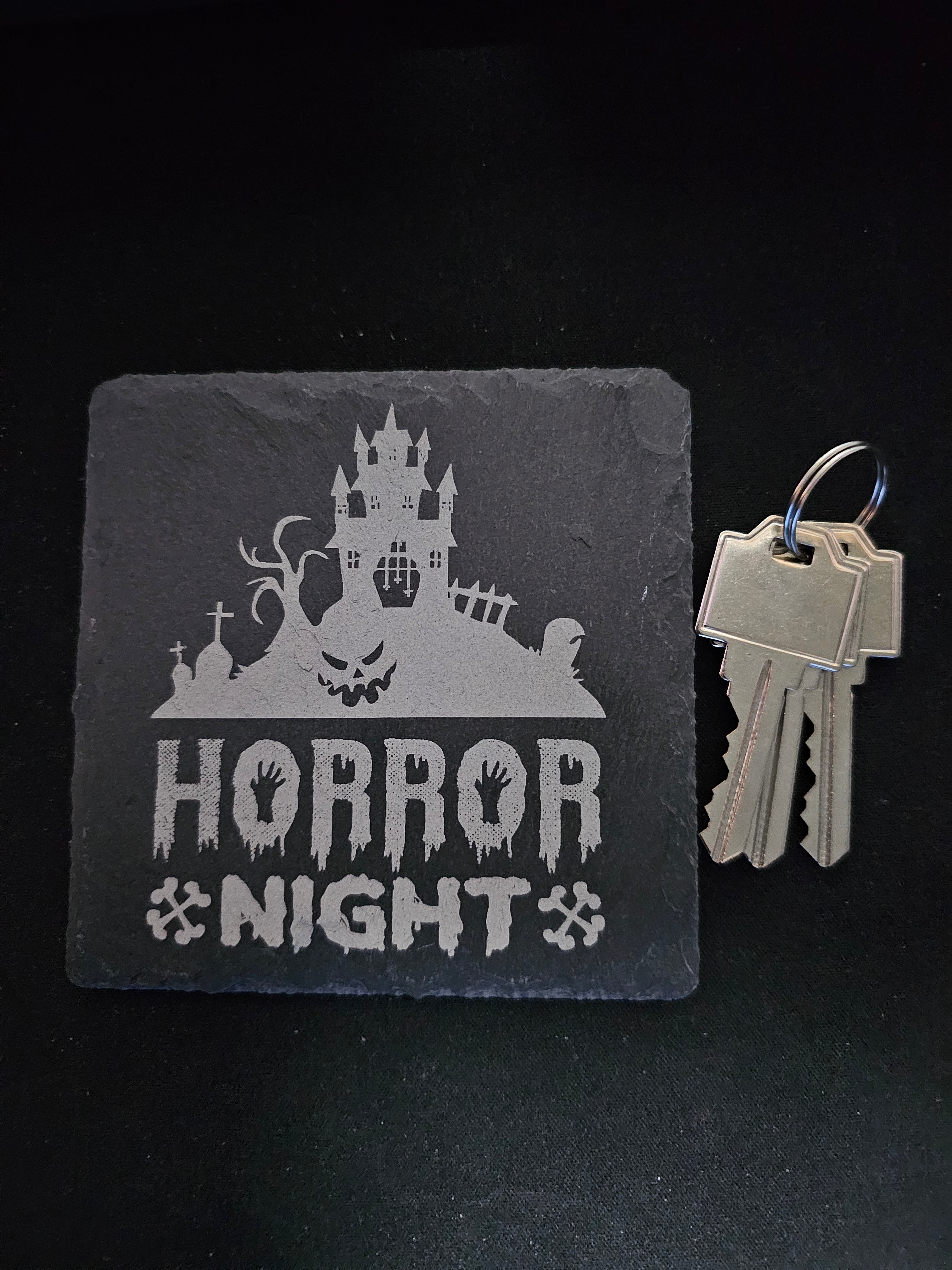 4" Halloween Themed Slate Coasters - UnderCity Lasers