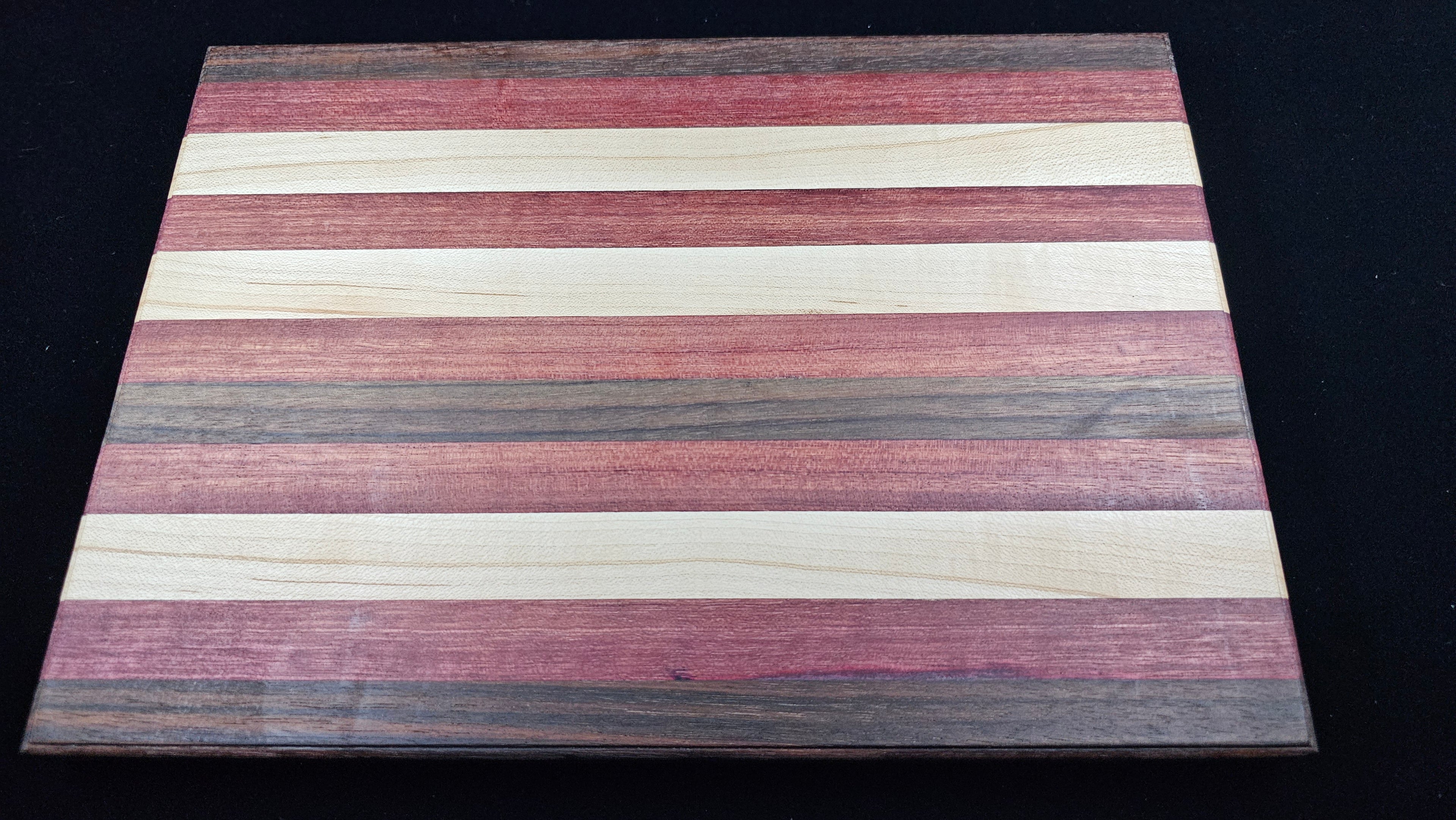 Edge-Grain Cutting Board (Walnut, Purpleheart, and Maple) - UnderCity Lasers