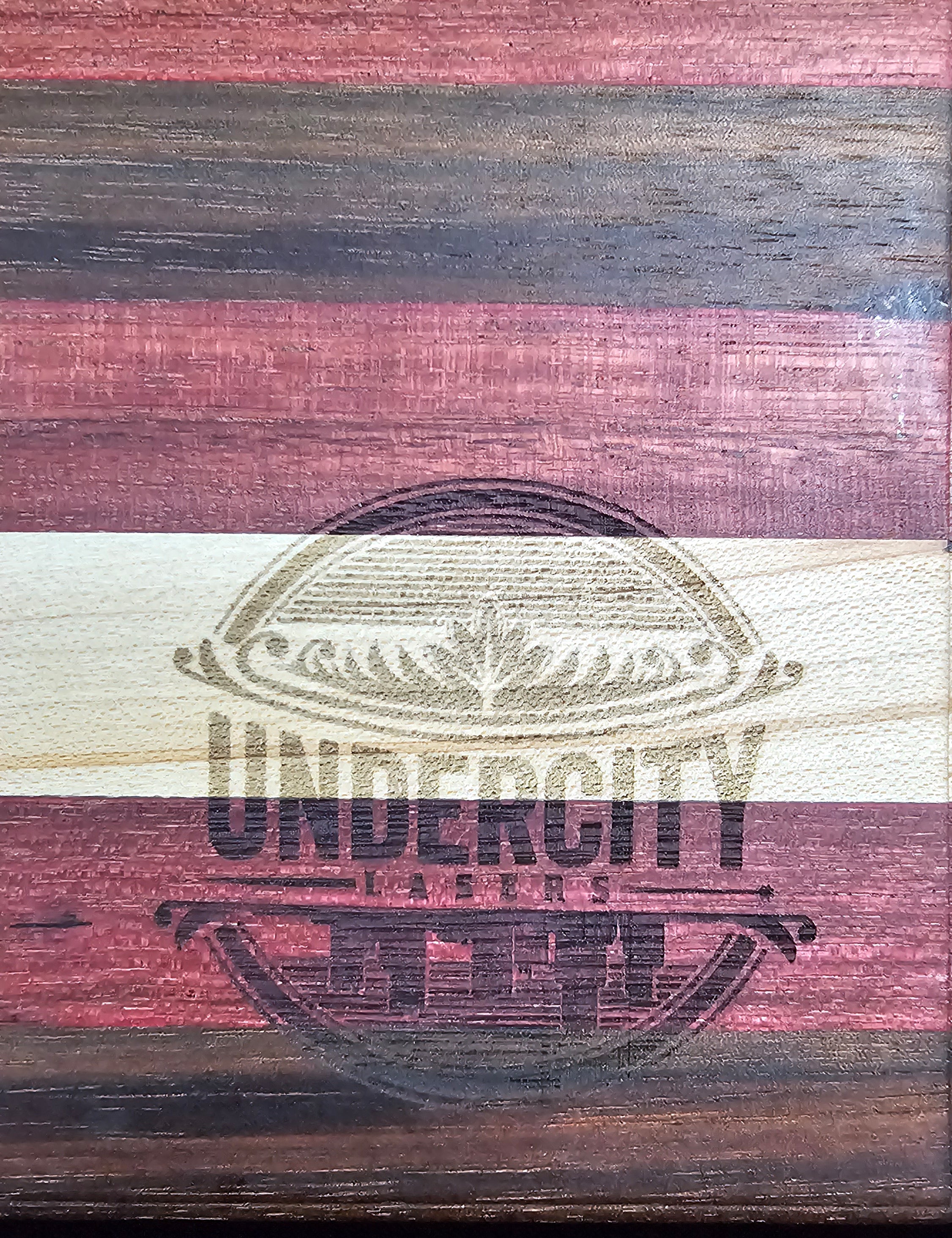 Edge-Grain Cutting Board (Walnut, Purpleheart, and Maple) - UnderCity Lasers