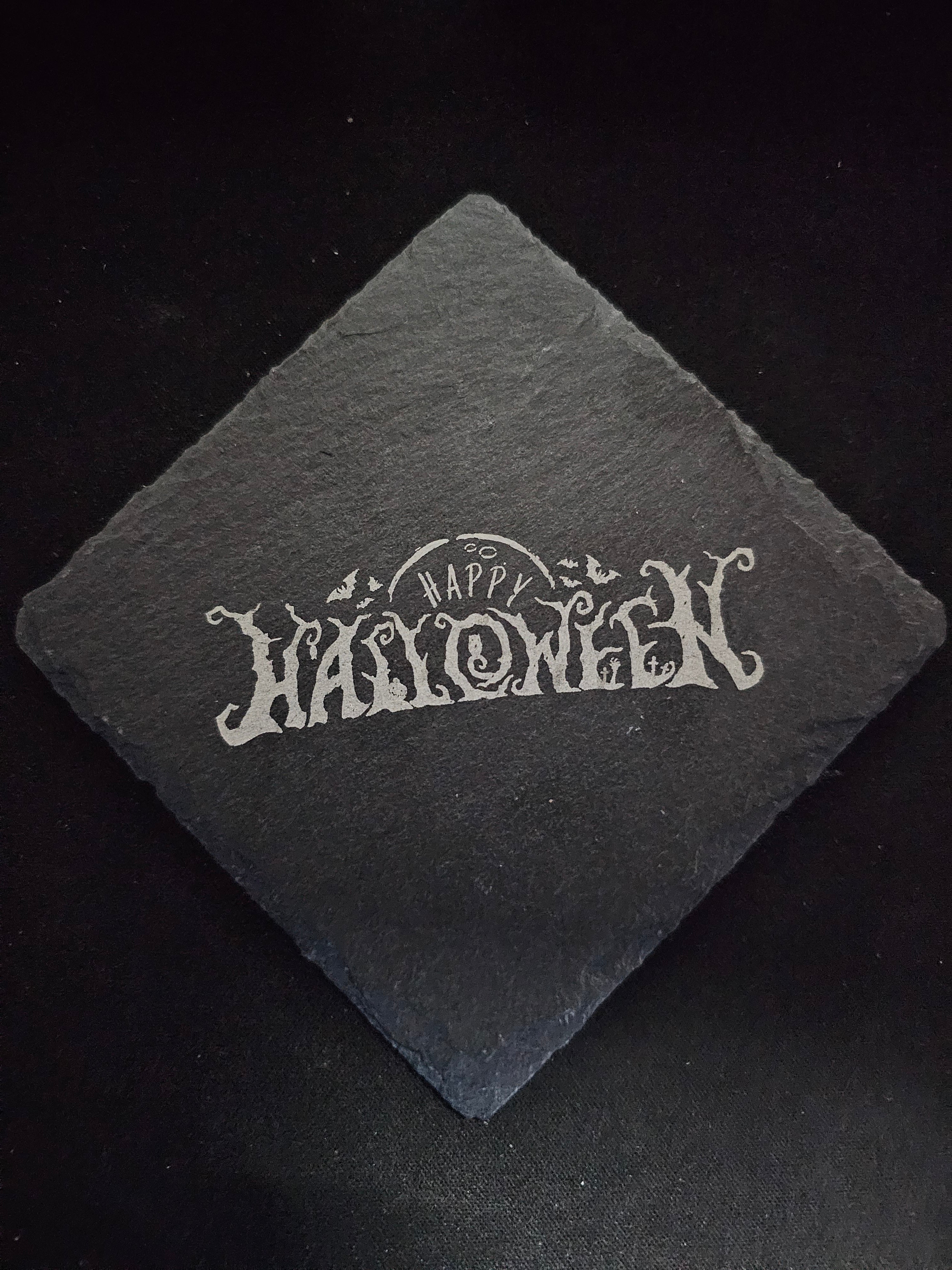 4" Halloween Themed Slate Coasters - UnderCity Lasers