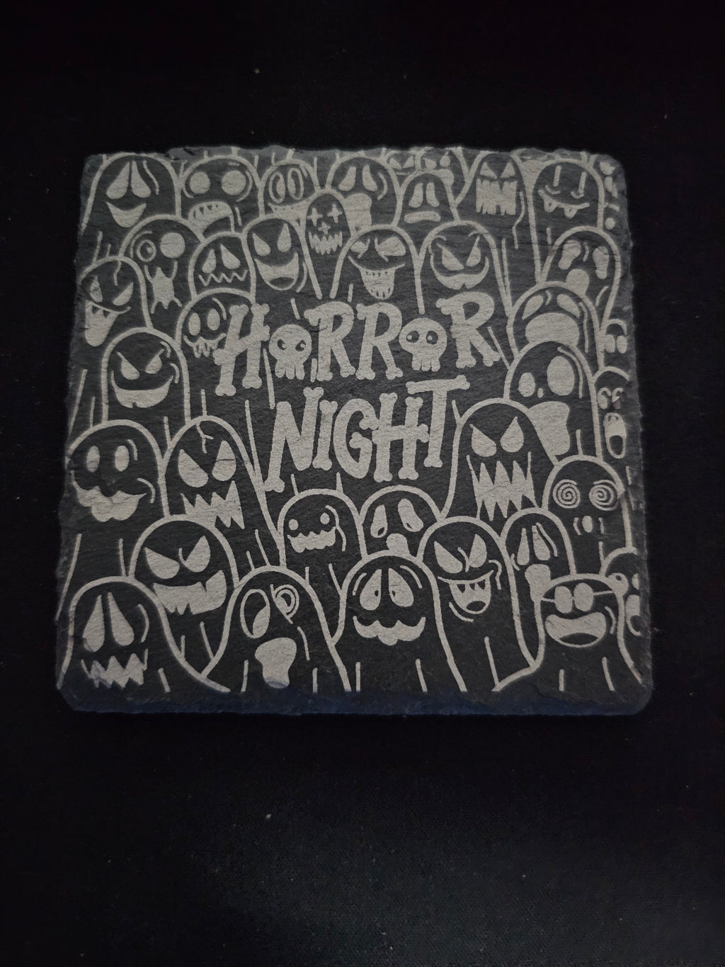 4" Halloween Themed Slate Coasters - UnderCity Lasers