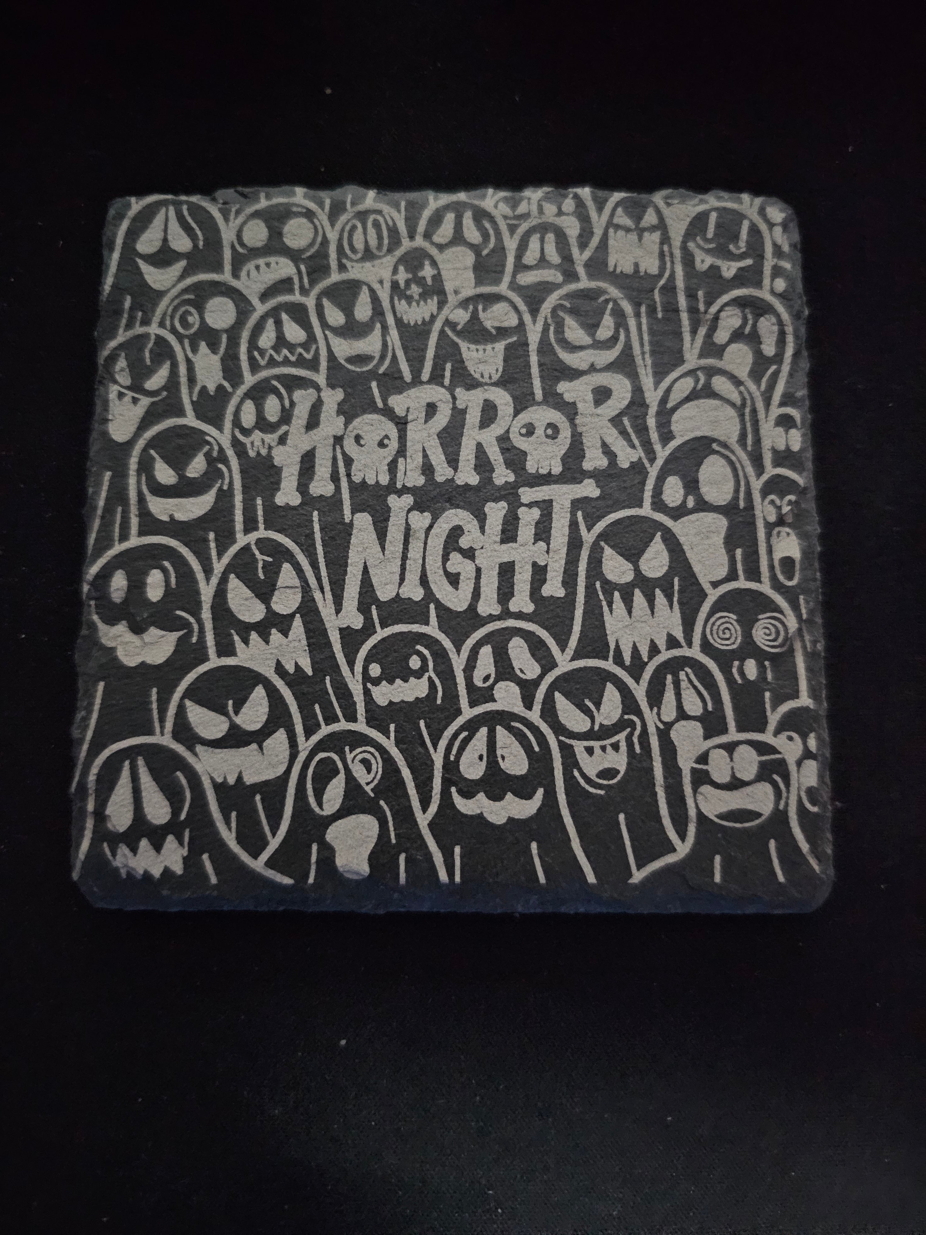 4" Halloween Themed Slate Coasters - UnderCity Lasers