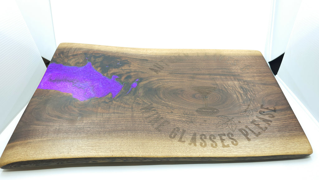 Autumn Leaves & Wine Glasses Please Walnut Chopping Board - UnderCity Lasers